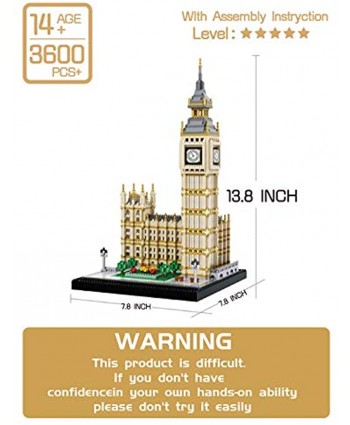 dOvOb Real Big Ben Micro Building Blocks Set 3600PCS World Famous Architectural Model Toys Gifts for Kid and Adult