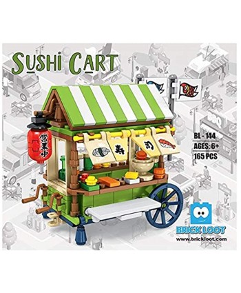 Exclusive Mini City Sushi Cart Custom Design Bricks Compatible with All Major Brands
