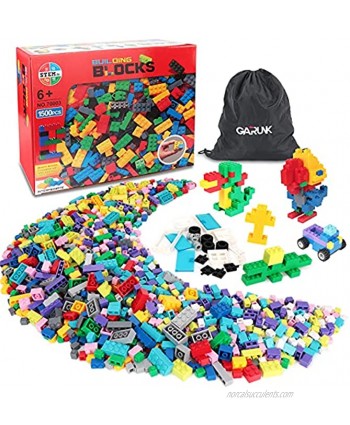 GARUNK 1500 Pcs Building Blocks for Kids Classic Building Bricks Bulk with Wheel Tire Axle Door Window Building Toys Compatible with All Major Brands for Boys Girls Ages 3 4 5 6 7 8 9 10 Year Old