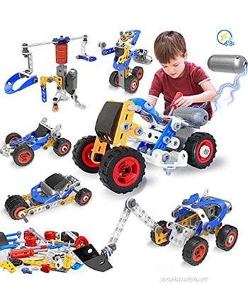 HISTOYE 10-in-1 Stem Building Kit Toys for Boys 5-7 Motorized Stem Robot Science Kits Toys for Boys 6-12 Electric Powered DIY Engineering Building Blocks Set Toys for 5 6 7 8 9+ Years Old Boys