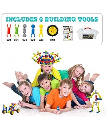 Huaker Kids Building STEM Toys ,125 Pcs Educational Construction Engineering Building Blocks Kit for Ages 3 4 5 6 7 8 9 10 Year Old Boys and Girls ,Best Gift for Kids Creative Games & Fun Activity