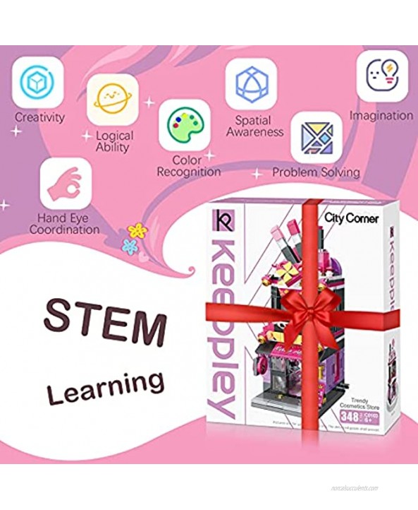 Karei Toys for 6 7 8 9 10 Year Old Girls Make-up Cosmetics Toy Building Kit for Girls Construction Playset Educational STEM Toys for Kids Christmas Birthday Gifts for 6-12 and Up Year Girls