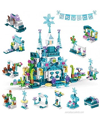 Kidpal Girls Building Blocks Set Toy 12-in-1 Princess Toys for Girls Age 6-8 554PCS STEM Educational Construction Toys Set Princess Castle Toys Gift for Girls Age 6-12 Years Old