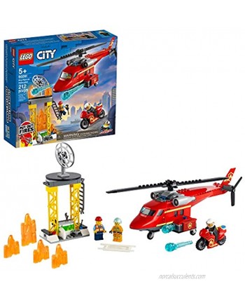 LEGO City Fire Rescue Helicopter 60281 Building Kit; Firefighter Toy and Fun Playset for Kids New 2021 212 Pieces