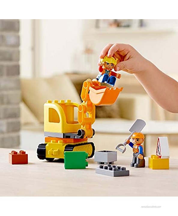 LEGO DUPLO Town Truck & Tracked Excavator 10812 Dump Truck and Excavator Kids Construction Toy with DUPLO Construction Worker Figures 26 Pieces