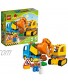 LEGO DUPLO Town Truck & Tracked Excavator 10812 Dump Truck and Excavator Kids Construction Toy with DUPLO Construction Worker Figures 26 Pieces
