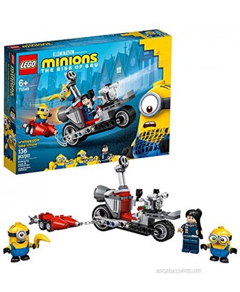 LEGO Minions Unstoppable Bike Chase 75549 Minions Toy Building Kit with Bob Stuart and Gru Minion Figures Makes a Great Birthday Present for Minions Fans 136 Pieces