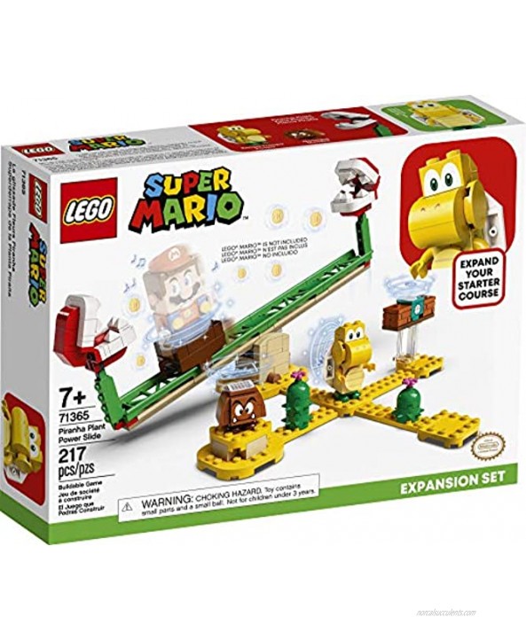 LEGO Super Mario Piranha Plant Power Slide Expansion Set 71365; Building Kit for Kids to Combine with The Super Mario Adventures with Mario Starter Course 71360 Playset 217 Pieces