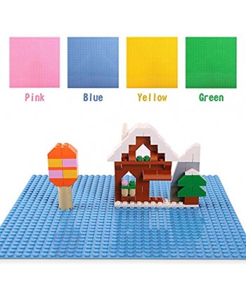 Lekebaby Classic Baseplates for Building Bricks 100% Compatible with Major Brands Building Base Accessory for Kids and Adults 10" x 10" Pack of 4 Macaron