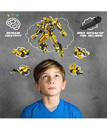 Panlos Robot STEM Toy Engineering Building Blocks Building Bricks Toy kit for Boys 6 Years Old or Older Tight Fit and Compatible with All Major Brands 573 PCS