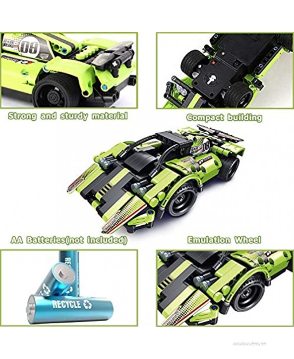 STEM Building Toys for Kids with 2-in-1 Remote Control Racer Snap Together Engineering Kits Early Learning Racecar Building Blocks and Off-Road Best Gift for 6,7,8 and 9＋Year Old Boys and Girls