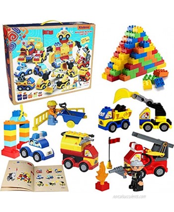 Toy Cars Building Blocks Set 171-pieces Vehicle Building Brick Classic Big Building Bricks Compatible with All Major Brands STEM Toys for Kids Boys Girls Toddler Age 3,4,5,6,7,8+