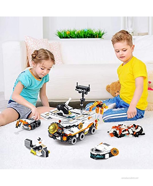 VATOS Mars Rover Building Kit 25-in-1 Outer Space Explorer Educational Construction Toy for Kids 556 Pieces Solar Powered STEM Science Building Blocks Set for Boys Girls Age 6 7 8 9 10 11 12+