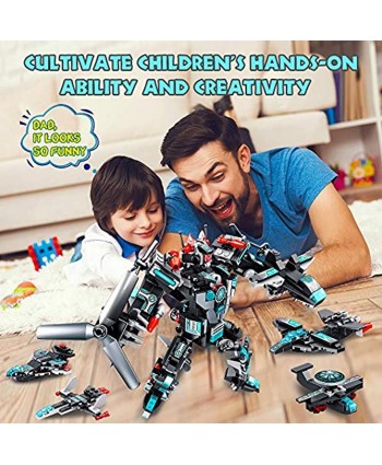 VATOS STEM Robot Building Toys 577 PCS Construction Toys 25-in-1 STEM Toys for 6 Year Old Boys Creative Building Bricks Engineering Vehicles Blocks Kit for Kids Age 6 7 8 9 10 11 Year Old