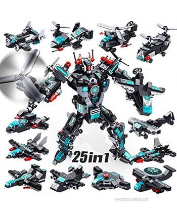 VATOS STEM Robot Building Toys 577 PCS Construction Toys 25-in-1 STEM Toys for 6 Year Old Boys Creative Building Bricks Engineering Vehicles Blocks Kit for Kids Age 6 7 8 9 10 11 Year Old