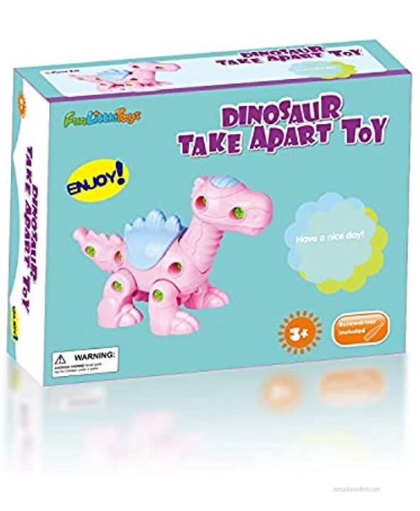 FUN LITTLE TOYS Take Apart Dinosaur Toys for Kids Baby Pull Along Assembling Building Dino Toy with Tools Educational Learning Toys Christmas Birthday Gifts for Boys and Girls