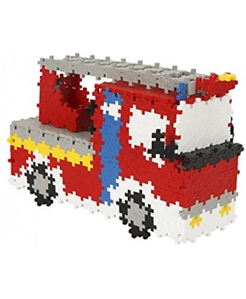 PLUS PLUS Instructed Play Set 760 Piece Fire Truck Construction Building Stem Steam Toy Interlocking Mini Puzzle Blocks for Kids 100