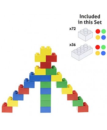 Best Blocks Big Blocks Set Classic Colors 108 Pieces Set Large Building Blocks for Ages 3 and Up Compatible with All Major Brands