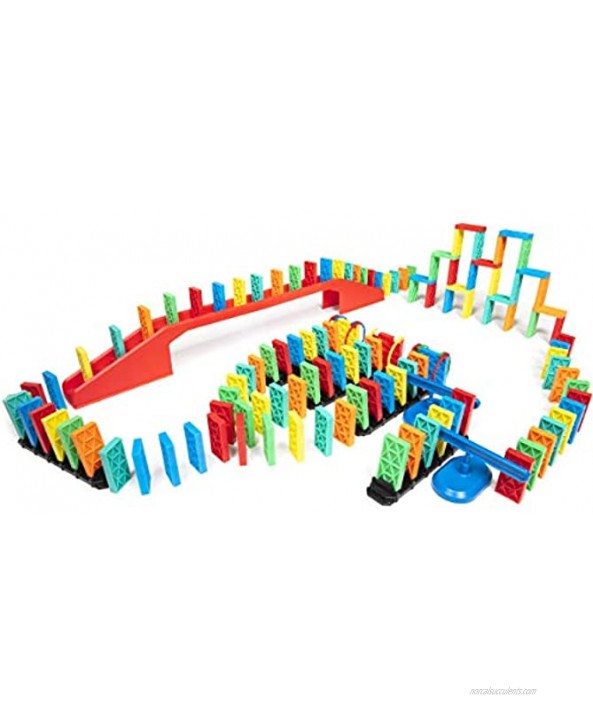 Bulk Dominoes 143 pcs Kinetic Dominoes Stacking Building Toppling Chain Reaction Dominoes Set for Kids and Creators Large PRO-Scale