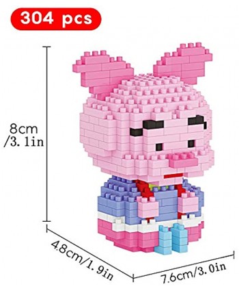 Cartoon Pig Magic Block Creative Mini Blocks Particle Blocks Cute Building Blocks Toys for Kids Girls Boys