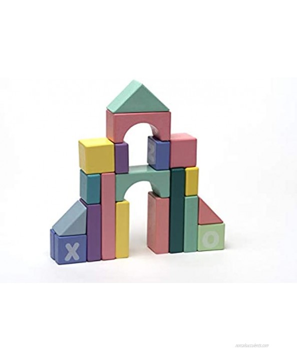 Educational Kids Toddler Wooden Building Blocks Set Toy 61 Pieces