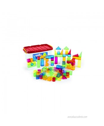 Excellerations LTBLK100 STEM Translucent Light Blocks Set of 100 in a Bin STEM Toys for Boys and Girls Kids Toys Educational Toy