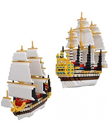 Geniteen Sailing Ship Model Building Blocks 3000 Pcs Micro Mini Blocks Toys DIY Model Building Toy Educational Toy Gift for Adults and Children
