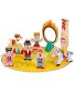 Janod Mini Story Box Toy 10 Piece Imagination and Role Playing Circus Painted Wooden People and Animal Play Set for Ages 3+ J08587