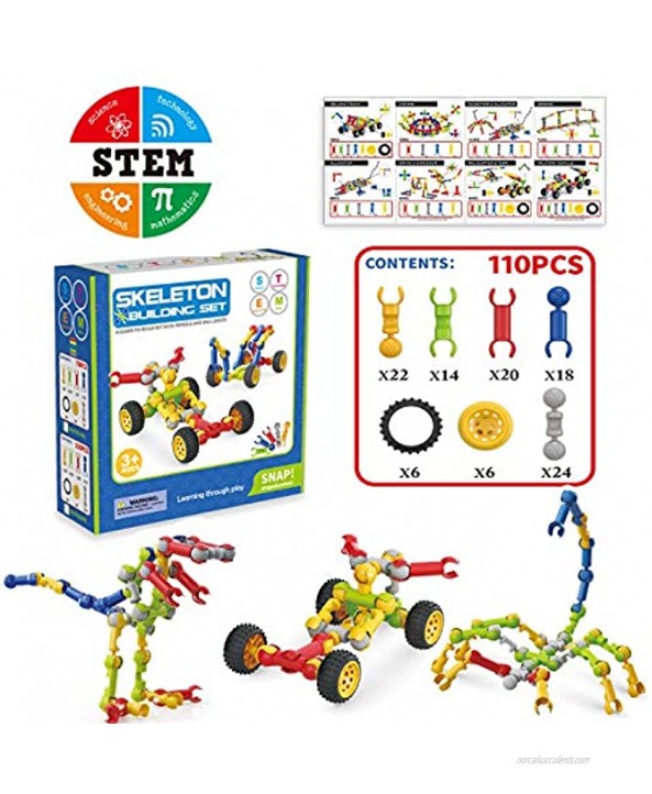 Kids Building Stem Toys ,110 Pcs Educational Construction Engineering Building Blocks DIY Learning Set for Ages 3+ Year Old Boys and Girls ,Best Gift for Kids Creative Games & Fun Activity