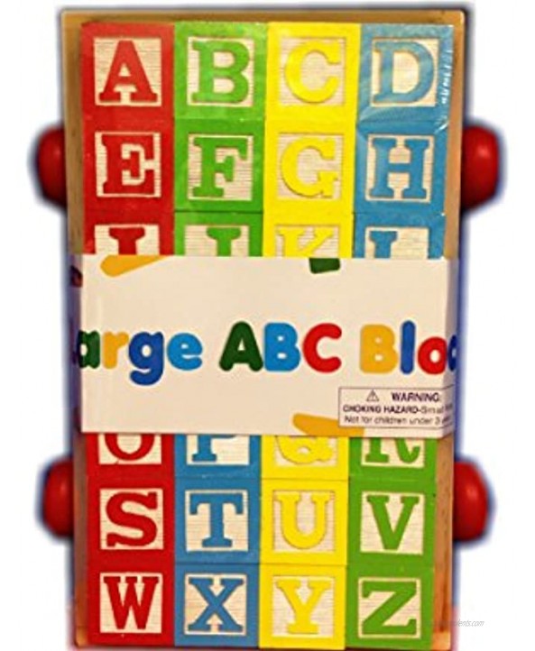 Large Classic ABC Stack N' Build Blocks Wagon 27 pieces total by Homeware