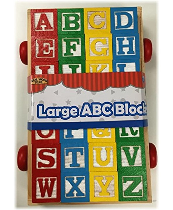 Large Classic ABC Stack N' Build Blocks Wagon 27 pieces total by Homeware