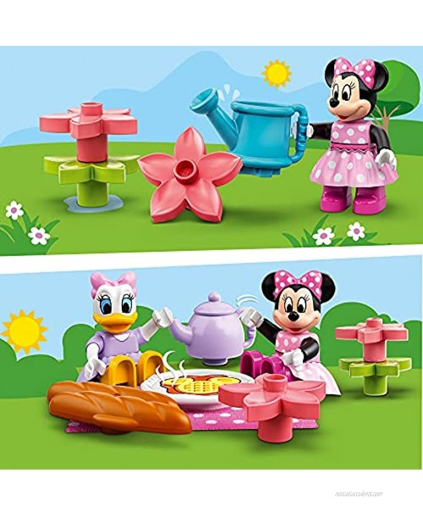 LEGO DUPLO Disney Minnie’s House and Café 10942 Dollhouse Building Toy for Kids with Minnie Mouse and Daisy Duck; New 2021 91 Pieces