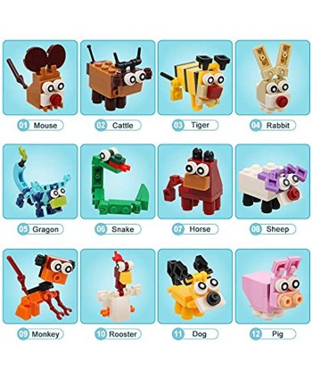 Party Favors for Kids Goodie Bag Fillers 12 Animals Building Blocks Birthday Party Supplies Gifts Prizes Stocking Stuffers STEM Educational Toys for Boys Girls 6-12 Set of 12