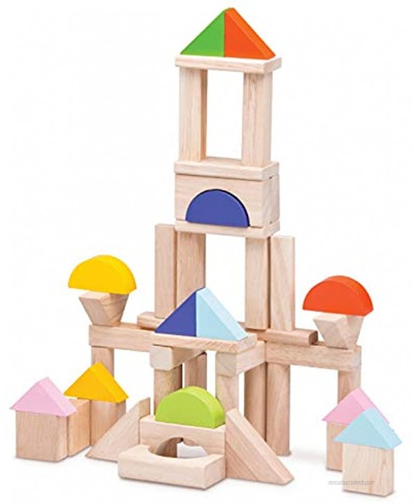 Top Right Toys Wood Kids Building Blocks for Kids 50 Pieces