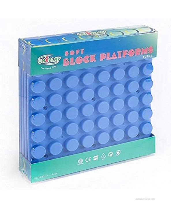 UNiPLAY Platform Building Block Base Plates — 11x11 Inch Stackable Building Platform Set Learning Toy Special Education for Ages 3 Months and Up 4-Piece Set