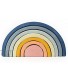 Wooden Rainbow Stacking Toy Building Blocks Stacking Puzzle Rainbow Tunnel Montessori Toys Rainbow Stacker Waldorf Toys for Babies Rainbow Blocks Sorting Learning Natural Unfinished Blue 7 Pieces