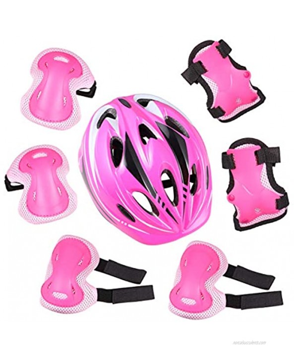 BESPORTBLE 7pcs Kids Bike Helmet Sport Protective Gear Set Knee Pads Elbow Pads Wrist Guards Skateboard Helmet Set for Boy Girl
