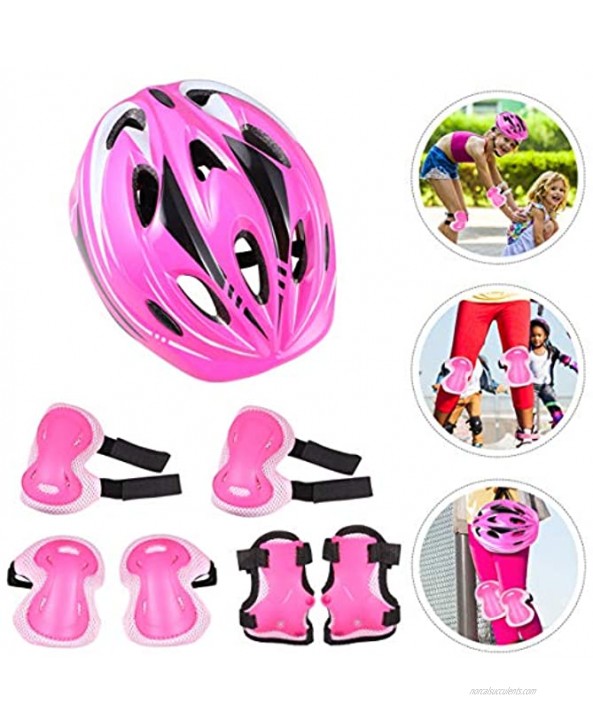 BESPORTBLE 7pcs Kids Bike Helmet Sport Protective Gear Set Knee Pads Elbow Pads Wrist Guards Skateboard Helmet Set for Boy Girl