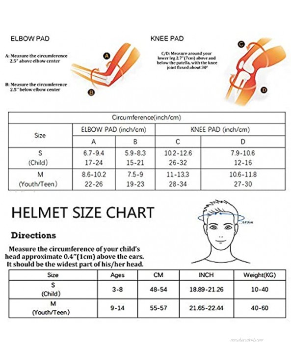 Kids Bike Helmet Toddler Helmet Adjustable Sports Protective Gear Set Knee Elbow Pads Wrist Pads for Age 3-8 Youth 9-14 Boys Girls Skateboard Helmet and Pads