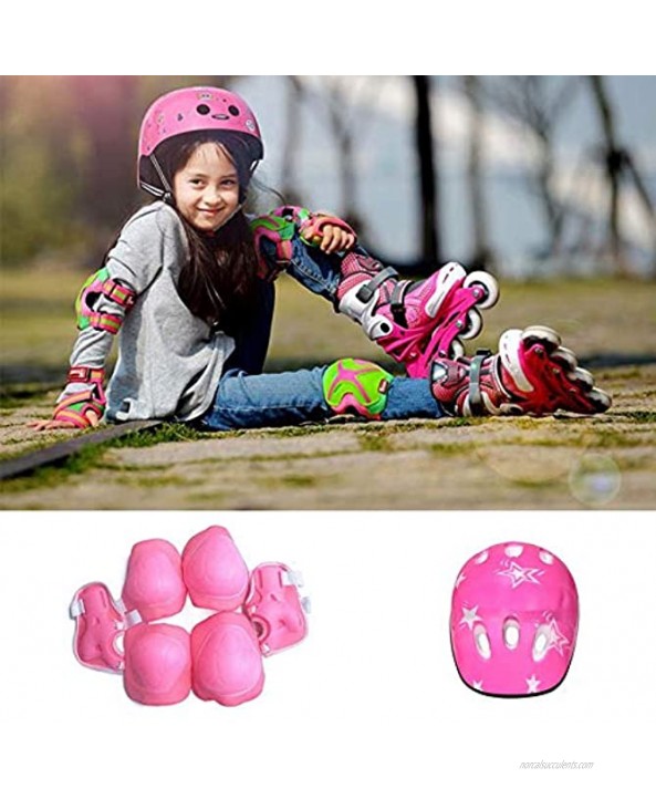 N J 7PCS Set Universal Children Kids Protective Gear Set Comfortable Scooter Skate Roller Cycling Knee Pads Elbow Pads Set