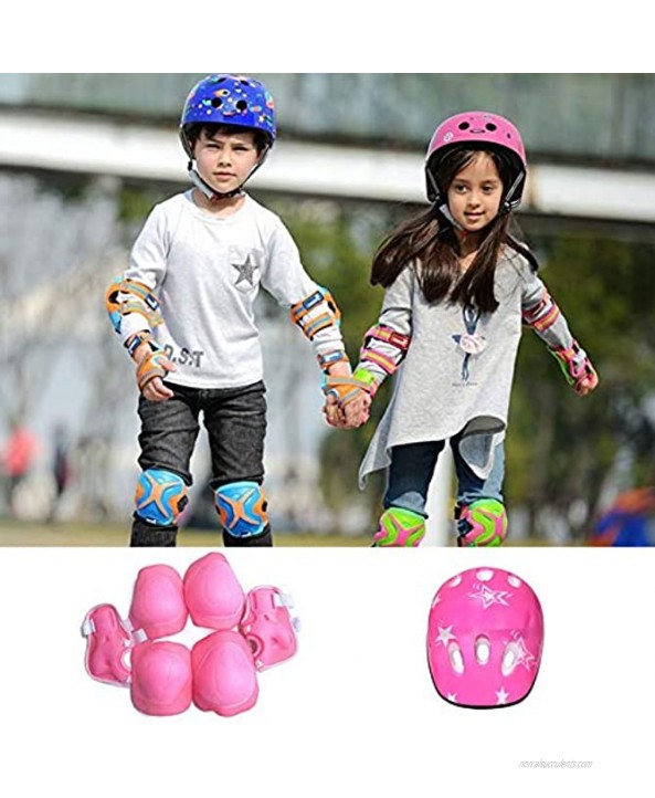 N J 7PCS Set Universal Children Kids Protective Gear Set Comfortable Scooter Skate Roller Cycling Knee Pads Elbow Pads Set