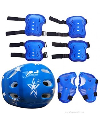 NUOBESTY Kids Bike Helmet Cycle Helmet for Kids Protective Gear Set Skateboard Knee Elbow Pads Adjustable Skating Helmet Kits 7pcs in 1