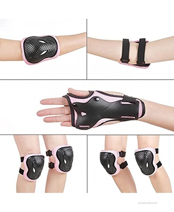 PEEPYPET Knee Pads for Kids-6 in 1 Skateboard Protective Gear Knee Pads Elbow Pads Wrist Guards Protective Gear Set for Kids Toddler Roller Skating Scooter Bicycle