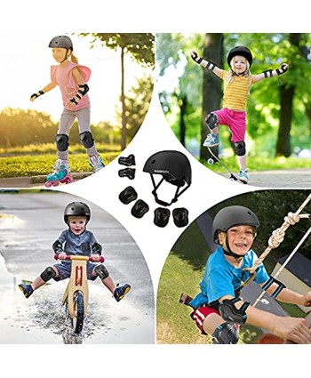 SISIBROTH Kids Bike Helmet Toddler Helmet for Ages 3-14 Boys Girls with Sports Protective Gear Set Knee Elbow Wrist Pads Guards for Skateboard Cycling Scooter Rollerblading