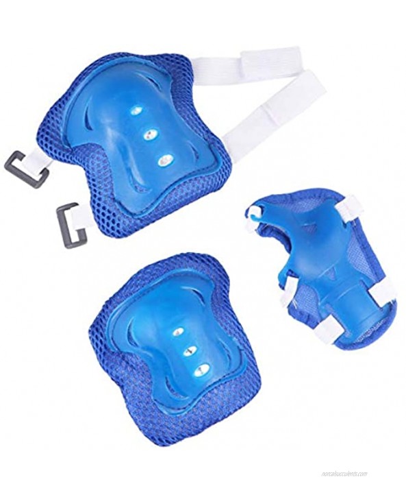 TOYANDONA 1 Set 6pcs Kids Sports Protective Gear Knee Protector Elbow Pads Wrist Guards for Bike Roller Skating Blue