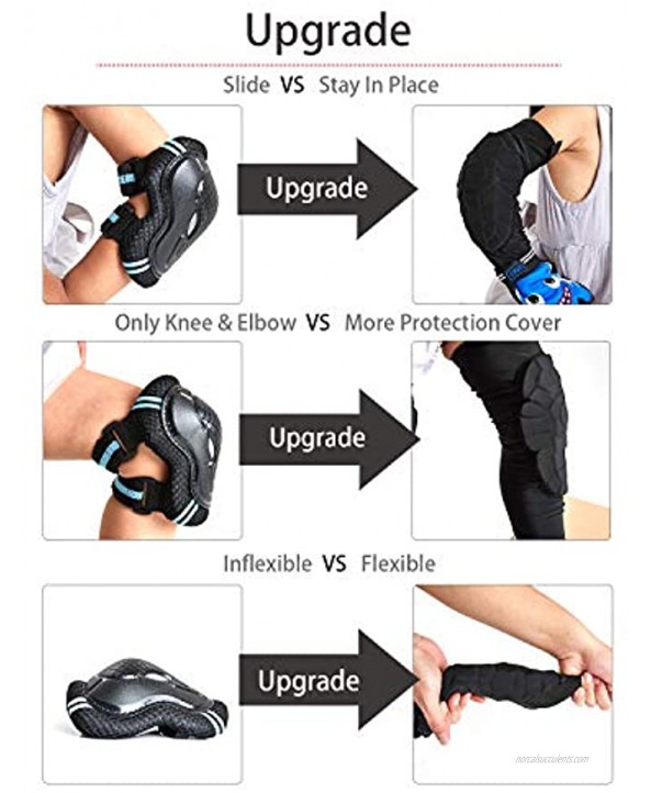 VIWINVELA Kids Knee and Elbow Pads with Bike Gloves Toddler Protective Gear