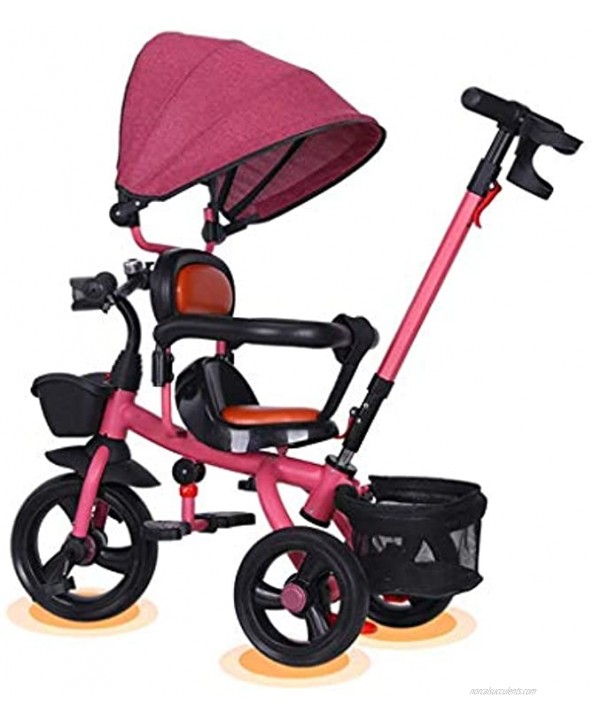 NUBAO Stroller Wagon Tricycle Kids Trike Pedal 3 Wheel Children Baby Toddler with Push Handle Removable Canopy Reversible Seat Color : B Over 1 Year Old Girl Gifts