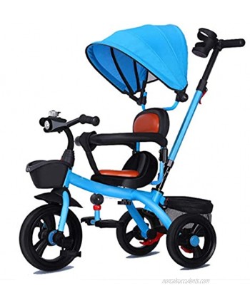 NUBAO Stroller Wagon Tricycle Kids Trike Pedal 3 Wheel Children Baby Toddler with Push Handle Removable Canopy Reversible Seat Color : A Over 1 Year Old Girl Gifts