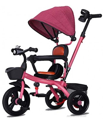 NUBAO Stroller Wagon Tricycle Kids Trike Pedal 3 Wheel Children Baby Toddler with Push Handle Removable Canopy Reversible Seat Color : B Over 1 Year Old Girl Gifts