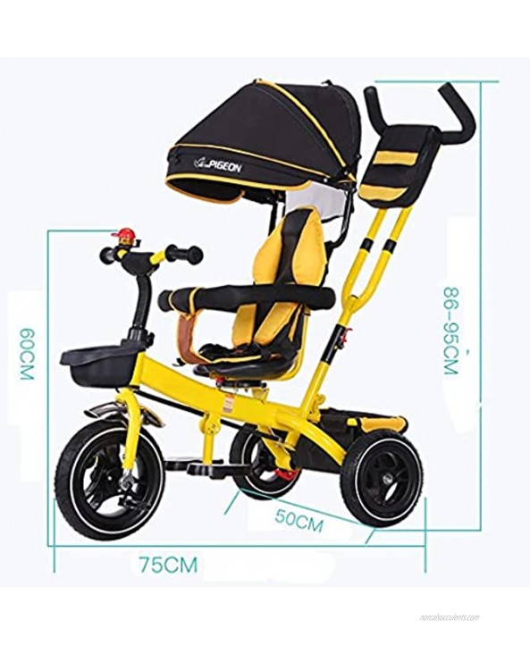 NUBAO Stroller Wagon Tricycle Trike Children's Tricycle Kids' Trikes Bicycle Trolley Bicycle Awning Reversible Folding Pedal Multi-Function 1-3-6 Year Old Color : Red Over 1 Year Old Girl Gifts